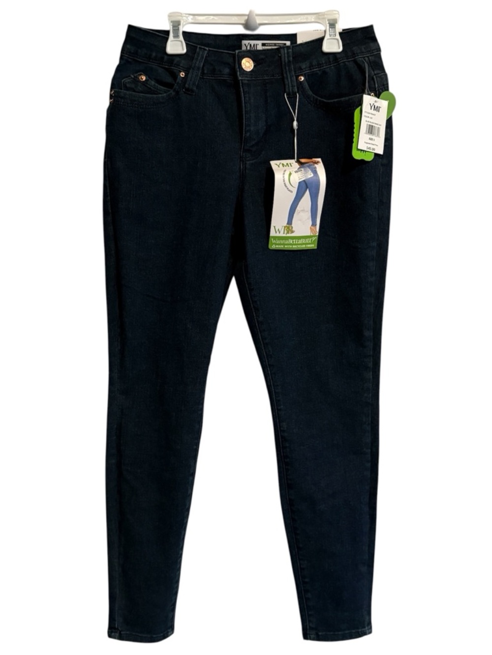 YMI "WannaBettaButt?" (WBB) Mid-Rise Skinny Jeans, juniors size 5, dark blue